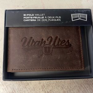 Utah Utes leather bifold wallet